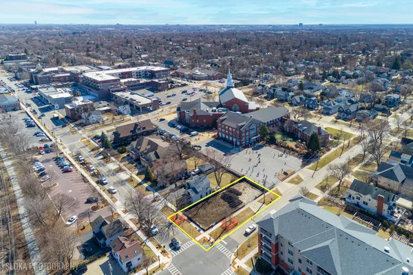 an aerial view of multiple house