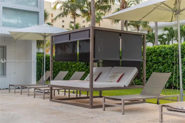 an outdoor space with patio