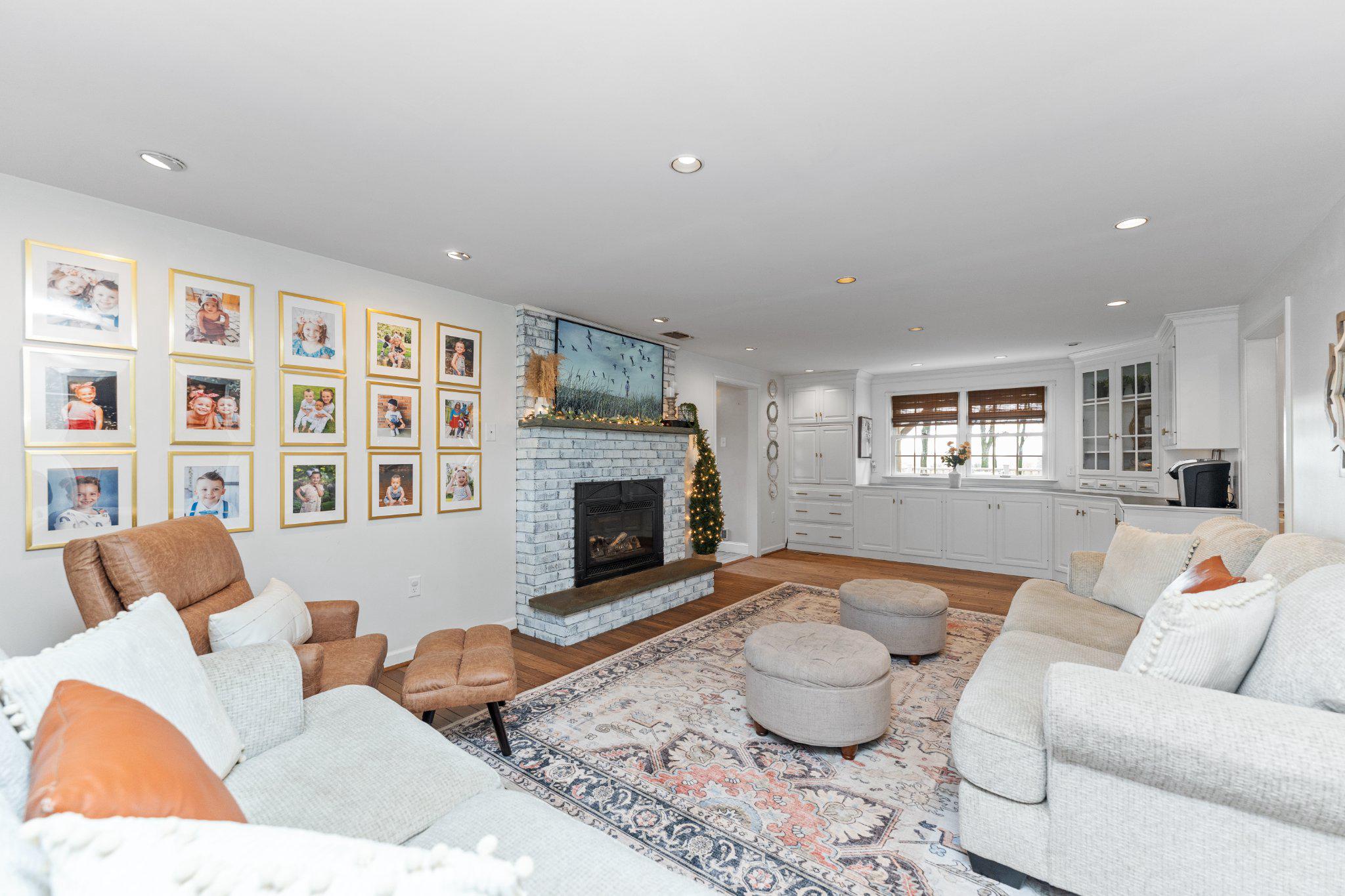 155 Miller Road Barto, PA 19504 - Photo 10 of 39 Living Room with Brick Fireplace and Built-Ins