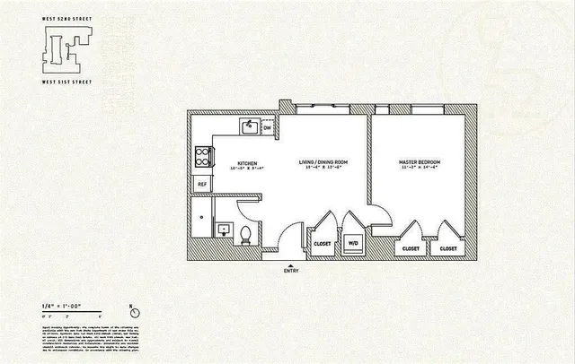 $860,000 | 416 West 52nd Street, Unit 610 | Hell's Kitchen