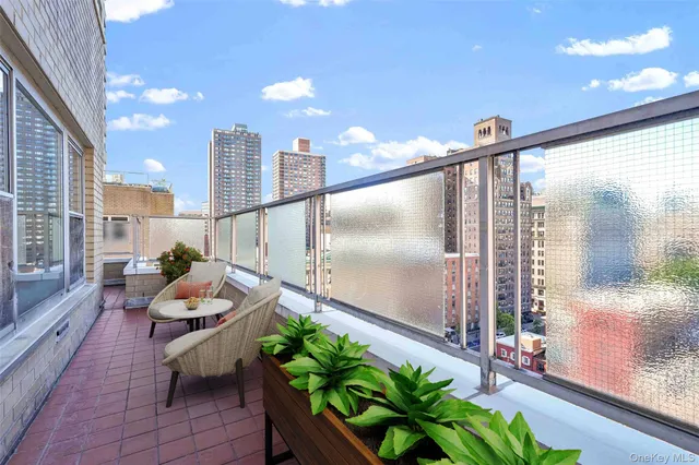 a view of balcony with city view