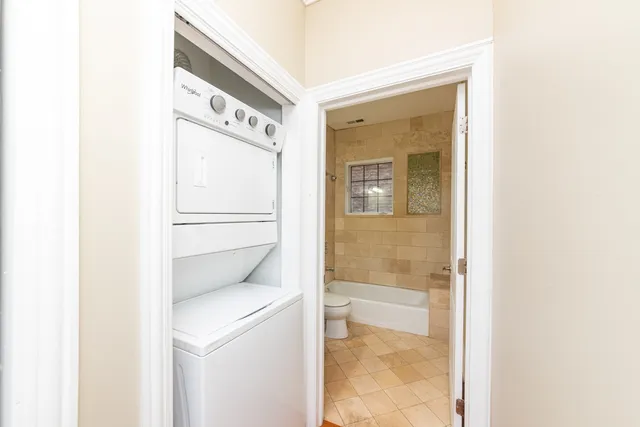 a view of small space with racks on the wall