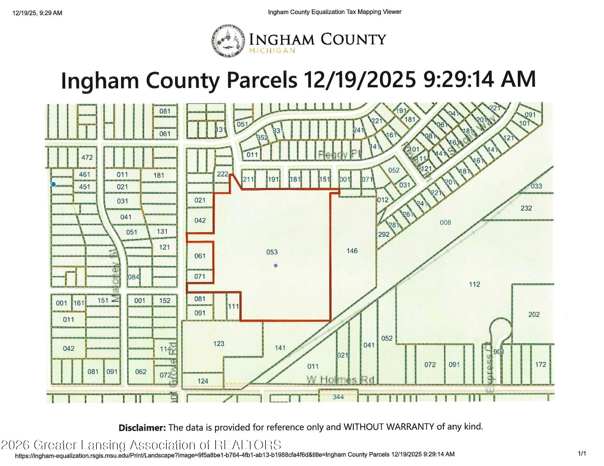 V/l Pleasant Grove Road Lansing, MI 48910 - Photo 3 of 3 County parcel map