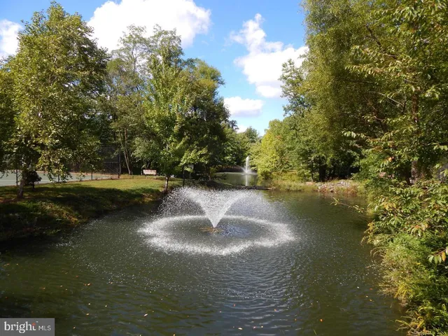 a view of lake with green space