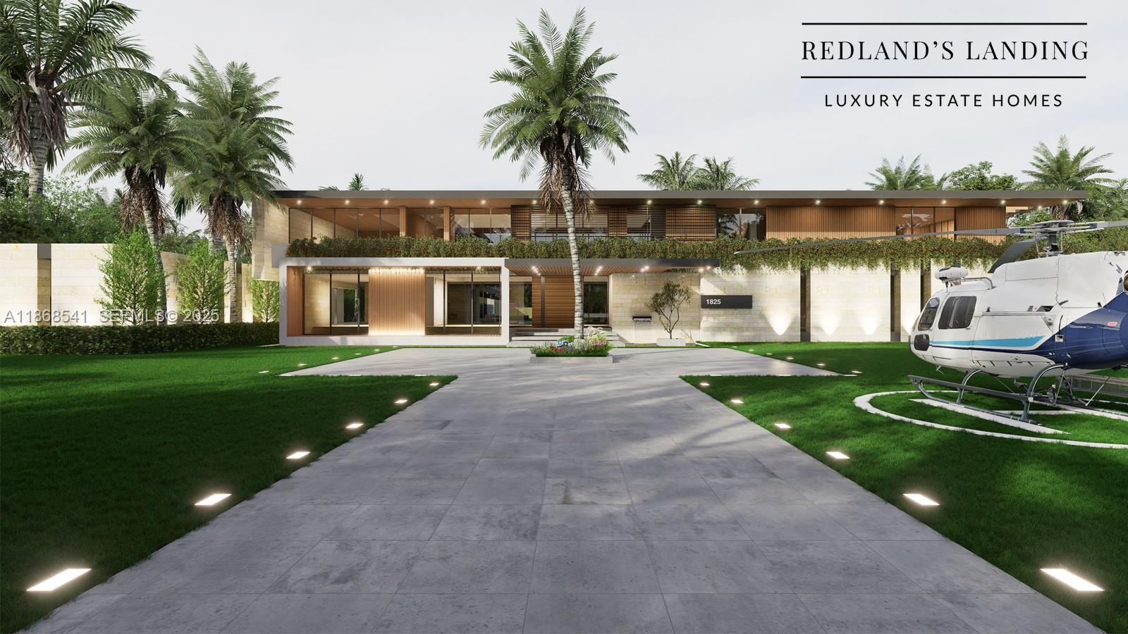 18105 Southwest 158th Street Miami, FL 33187 - Photo 1 of 19 a view of a swimming pool with a garden and palm trees