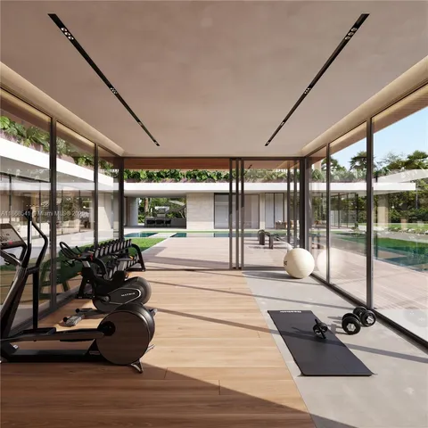 a view of a lobby with furniture and floor to ceiling window