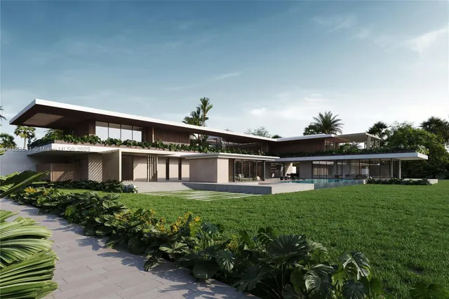 a view of a house with a garden and plants