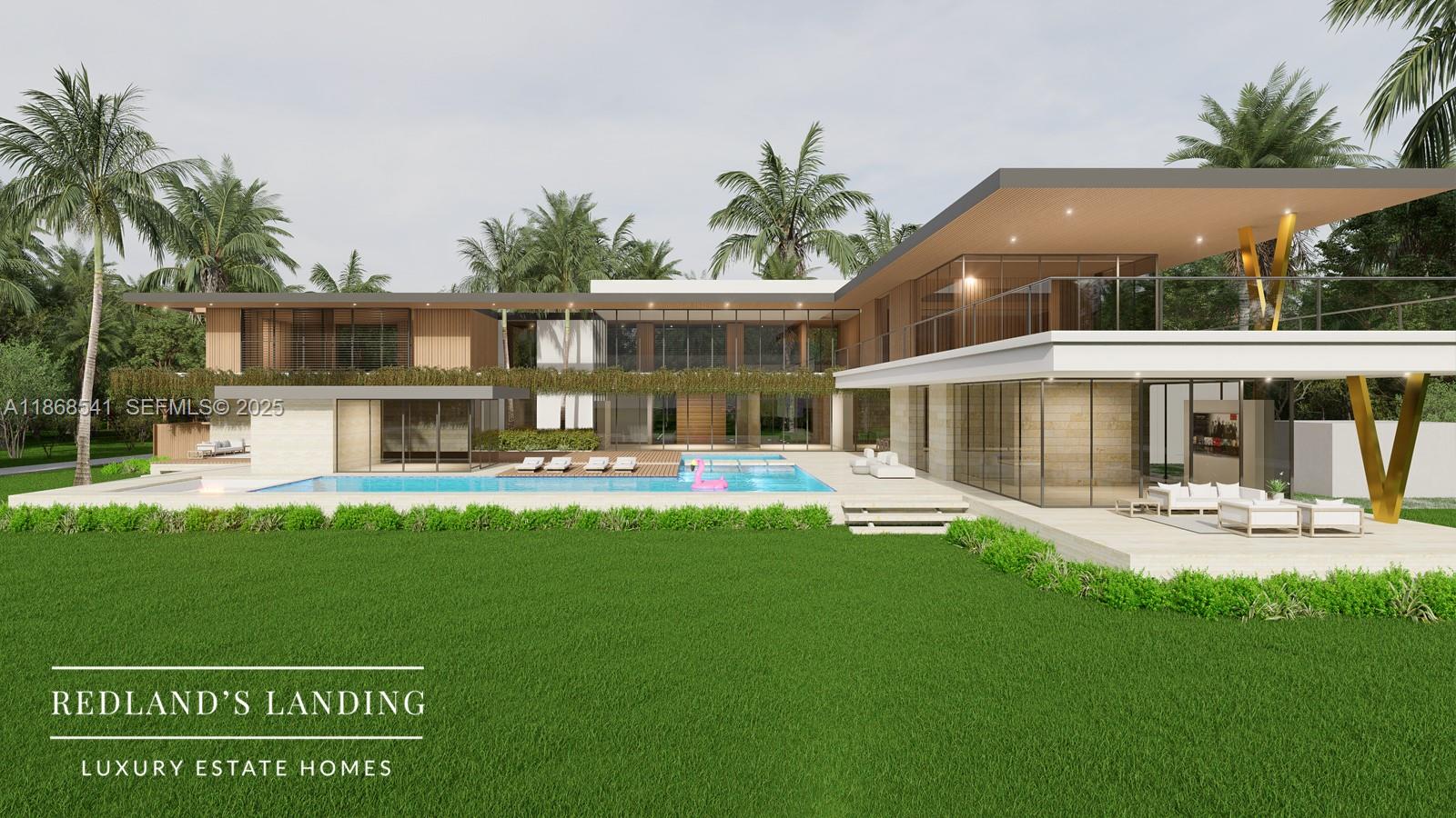 18105 Southwest 158th Street Miami, FL 33187 - Photo 18 of 19 a front view of house with yard and swimming pool