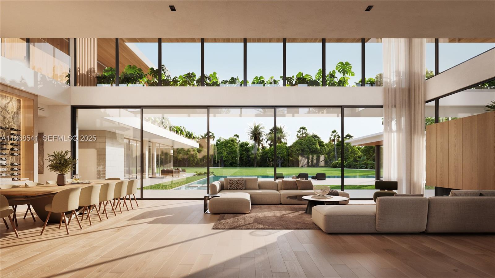 18105 Southwest 158th Street Miami, FL 33187 - Photo 6 of 19 a living room with furniture and a floor to ceiling window