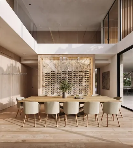 a view of a patio with a dining table and chairs