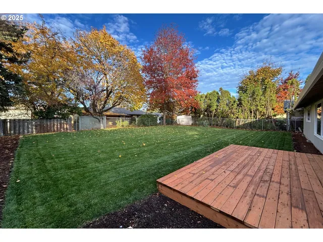 a view of a backyard with a garden