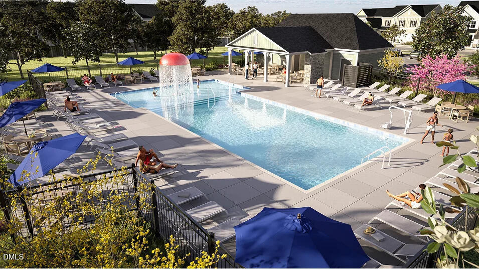 1201 Cosmic Drive Durham, NC 27703 - Photo 47 of 51 an aerial view of a house with swimming pool