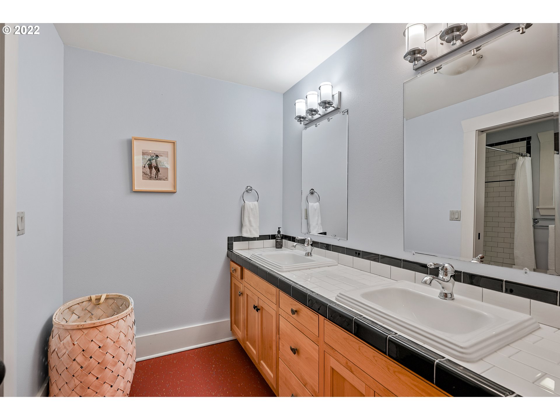 35719 Southeast Lusted Road Boring, OR 97009 - Photo 19 of 32 a bathroom with a sink double vanity granite and a mirror