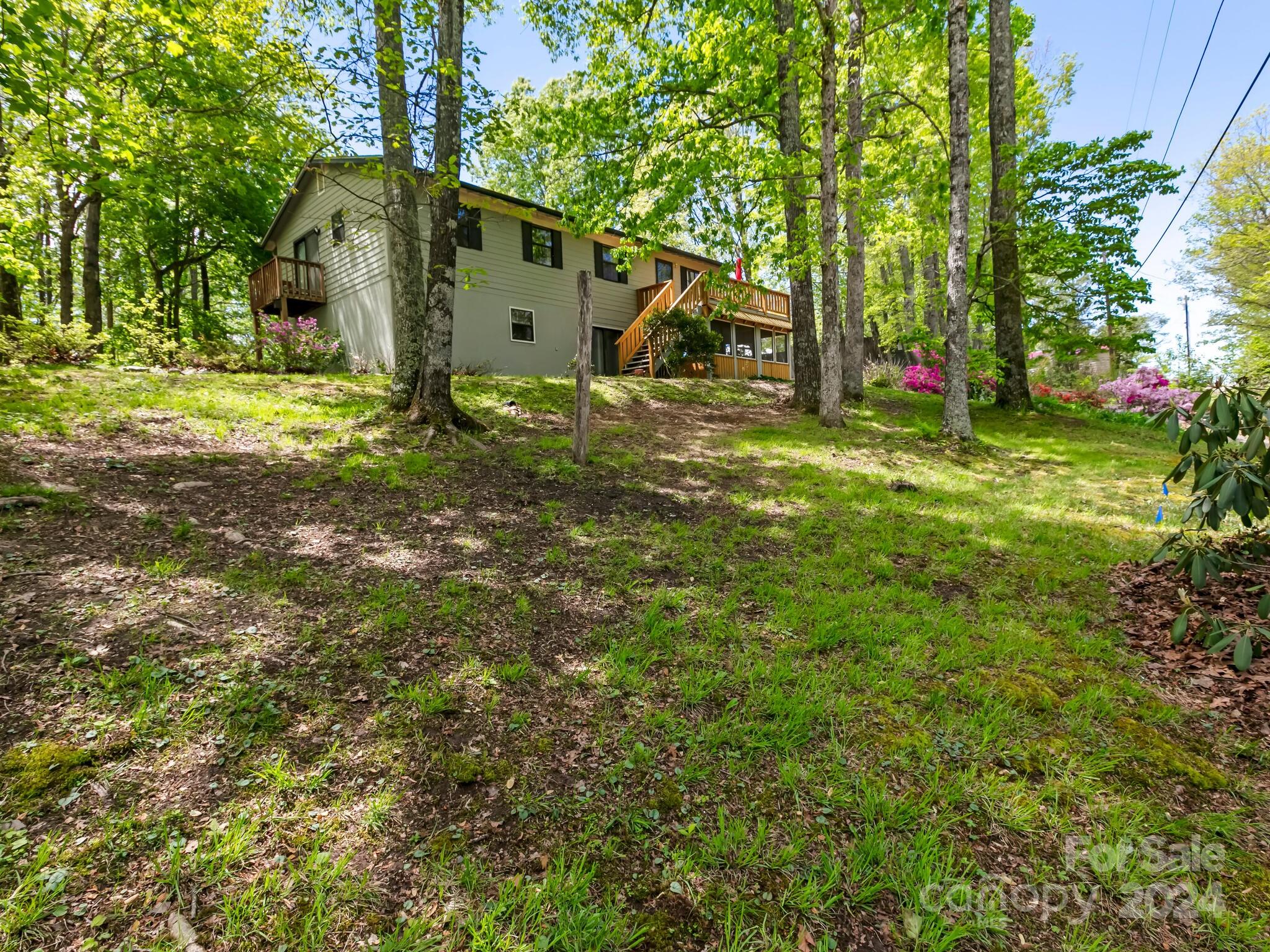 46 New Lite Road Fairview, NC 28730 - Photo 3 of 31 a view of backyard with green space and porch