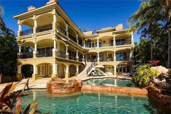 front view of a building with a yard