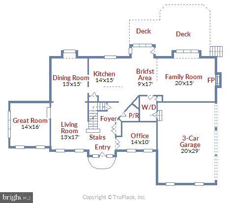 1340 Dasher Lane Reston, VA 20190 - Photo 57 of 59 Main Level Floorplan