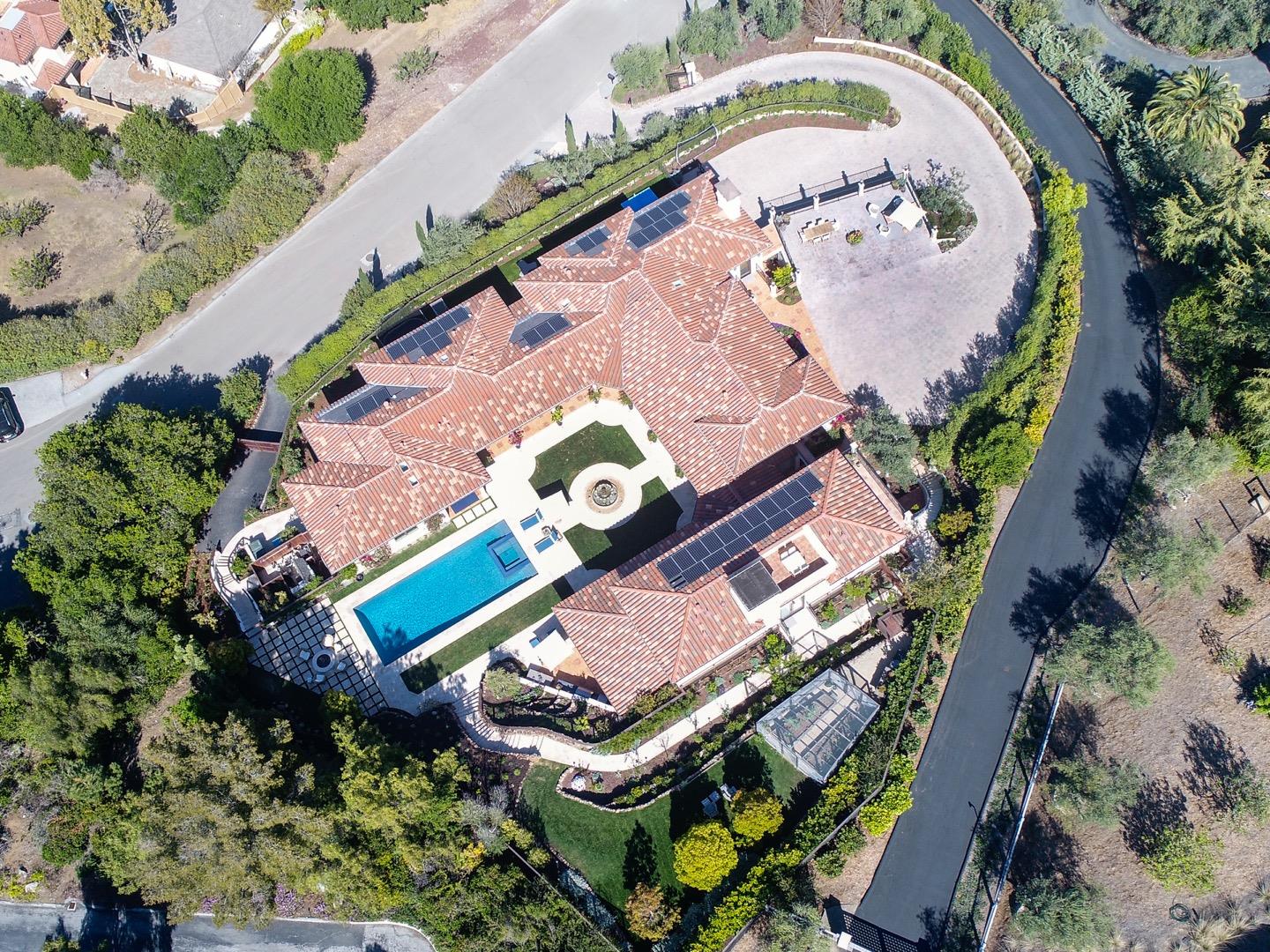 883 Robb Road Palo Alto, CA 94306 - Photo 17 of 33 an aerial view of a house with a swimming pool