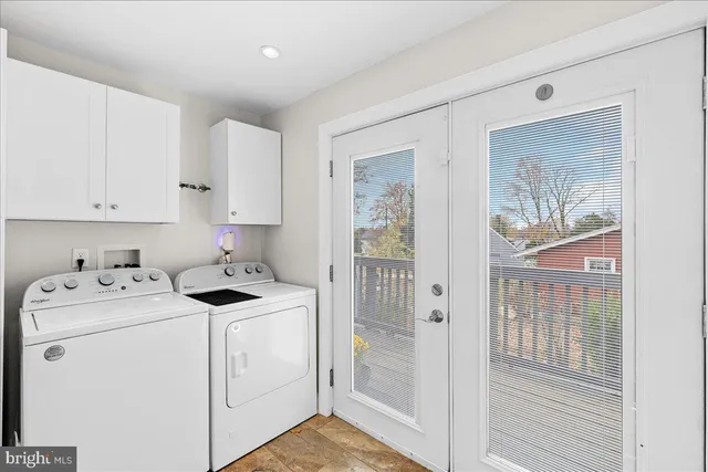 a view of utility room and washer and dryer