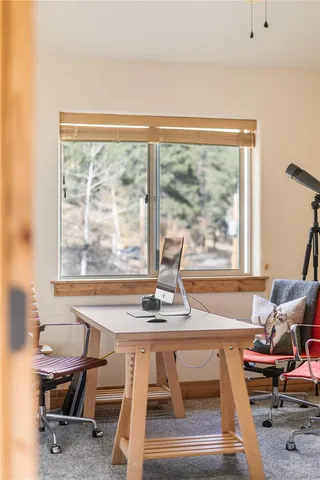a view of a workspace with a window