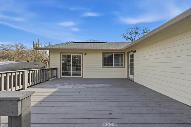 a view of backyard of house