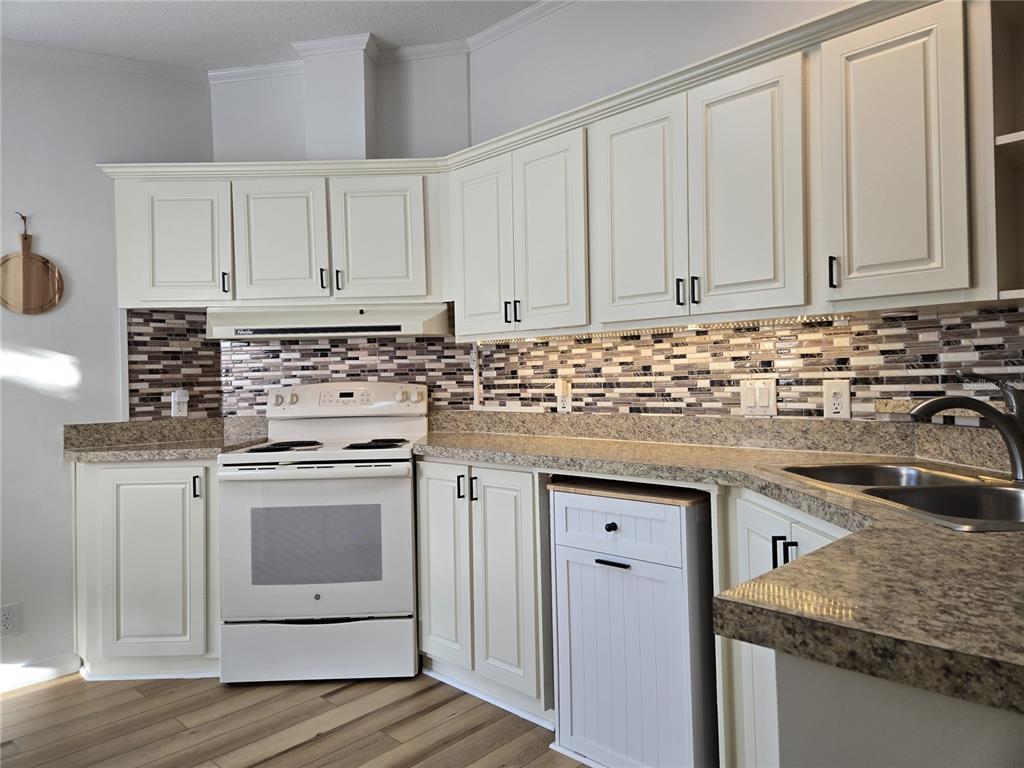 4146 Greenbluff Road, Unit 817 Zellwood, FL 32798 - Photo 14 of 40 a kitchen with stainless steel appliances granite countertop a sink stove and cabinets