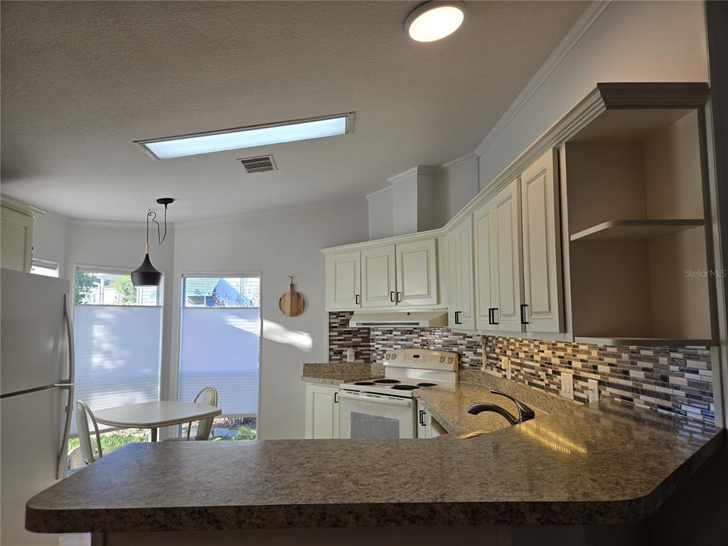 4146 Greenbluff Road, Unit 817 Zellwood, FL 32798 - Photo 18 of 40 a kitchen with kitchen island granite countertop a sink a counter and cabinets