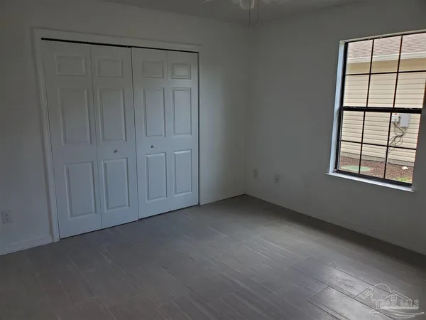 an empty room with a window