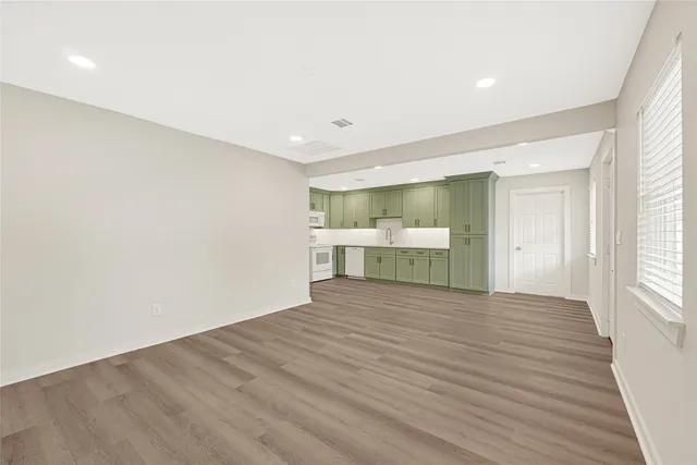 a view of small space with racks on the wall