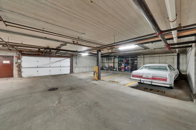 a car parked in garage