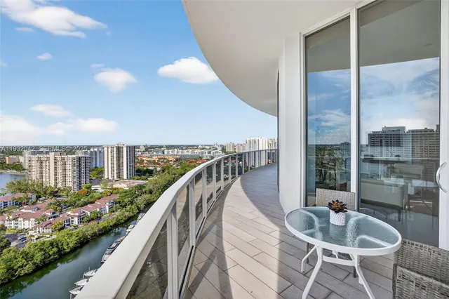 a view of a city and an ocean view