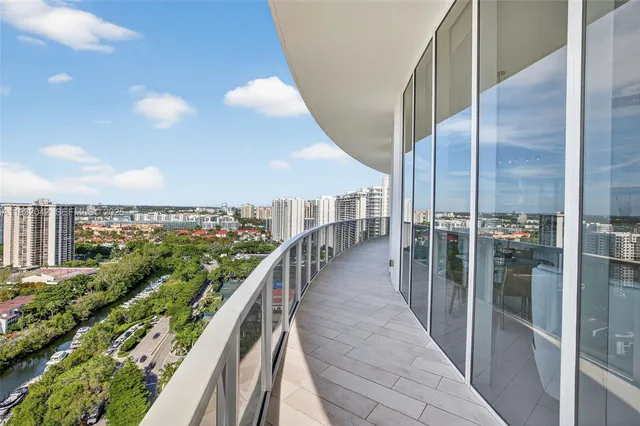 a view of balcony with city view