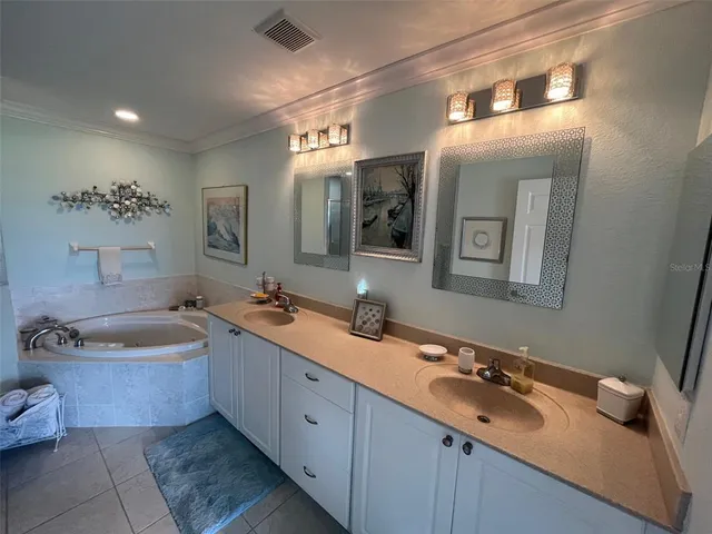 a bathroom with a tub
