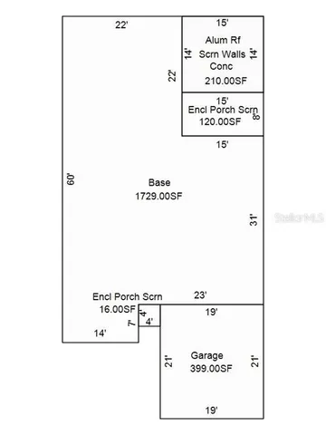 a living room with furniture and a refrigerator