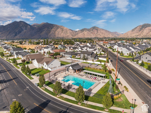 259 South Chamberlain Street Mapleton, UT 84664 - Photo 46 of 54 Mountain backdrop, neighborhood setting, community pool, multiple residential structures, paved roads