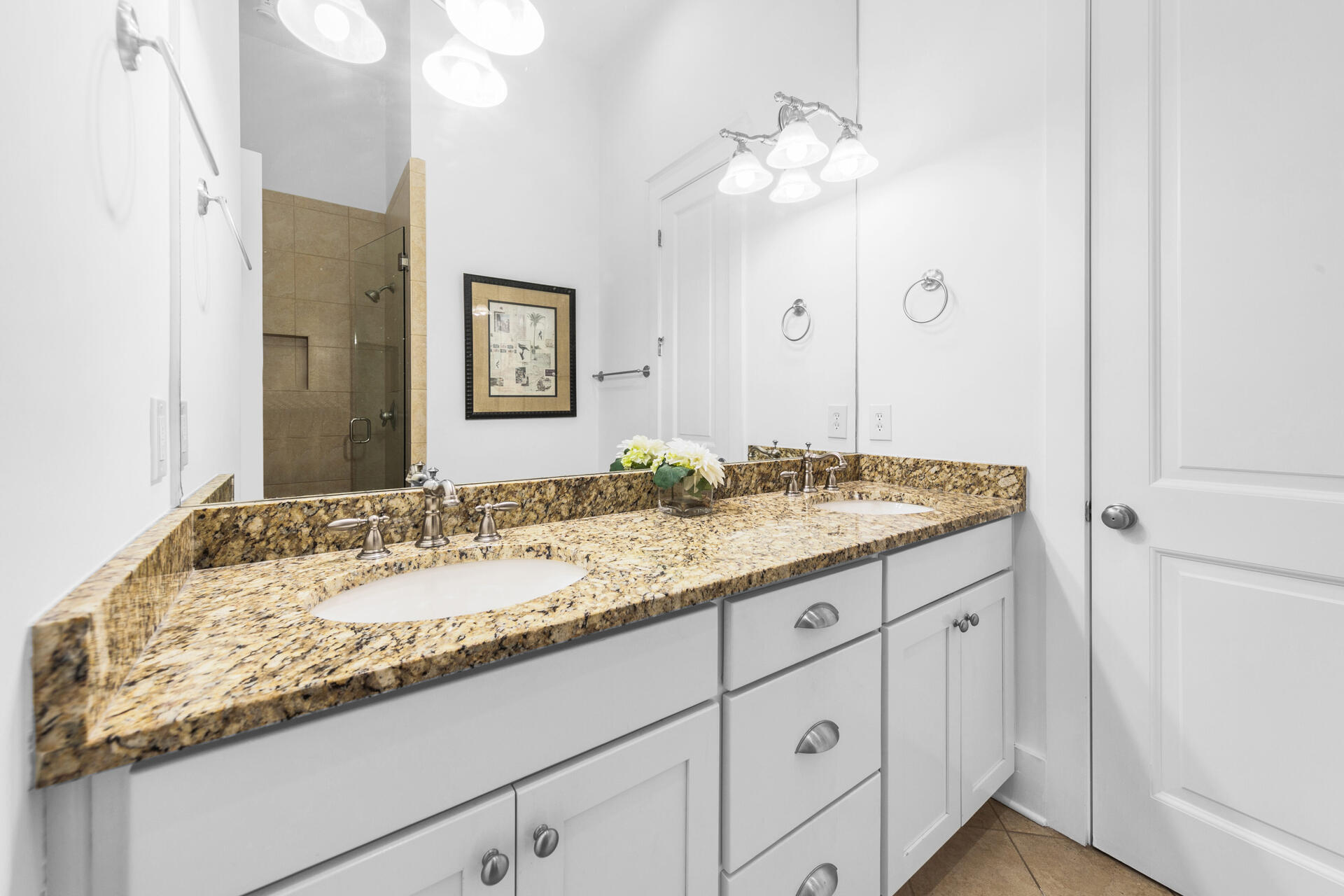47 Cypress Walk Santa Rosa Beach, FL 32459 - Photo 15 of 46 a bathroom with a granite countertop sink and a mirror