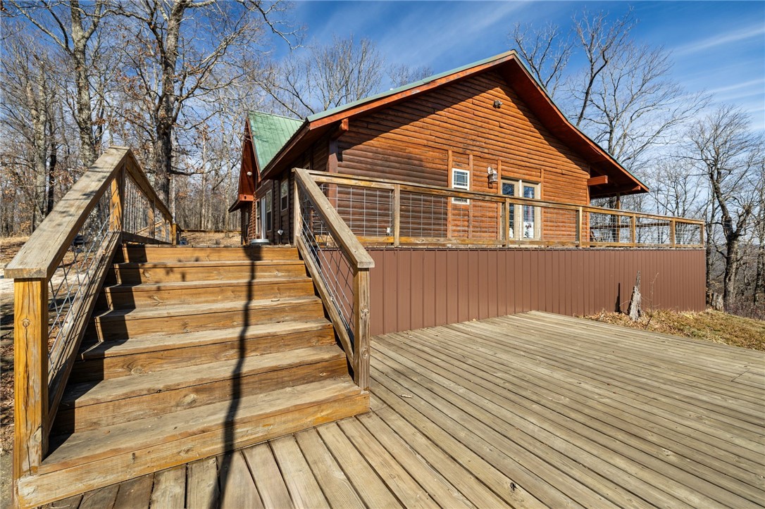 10557 North Devils Den Road Winslow, AR 72959 - Photo 31 of 60 Wooden deck with stairway