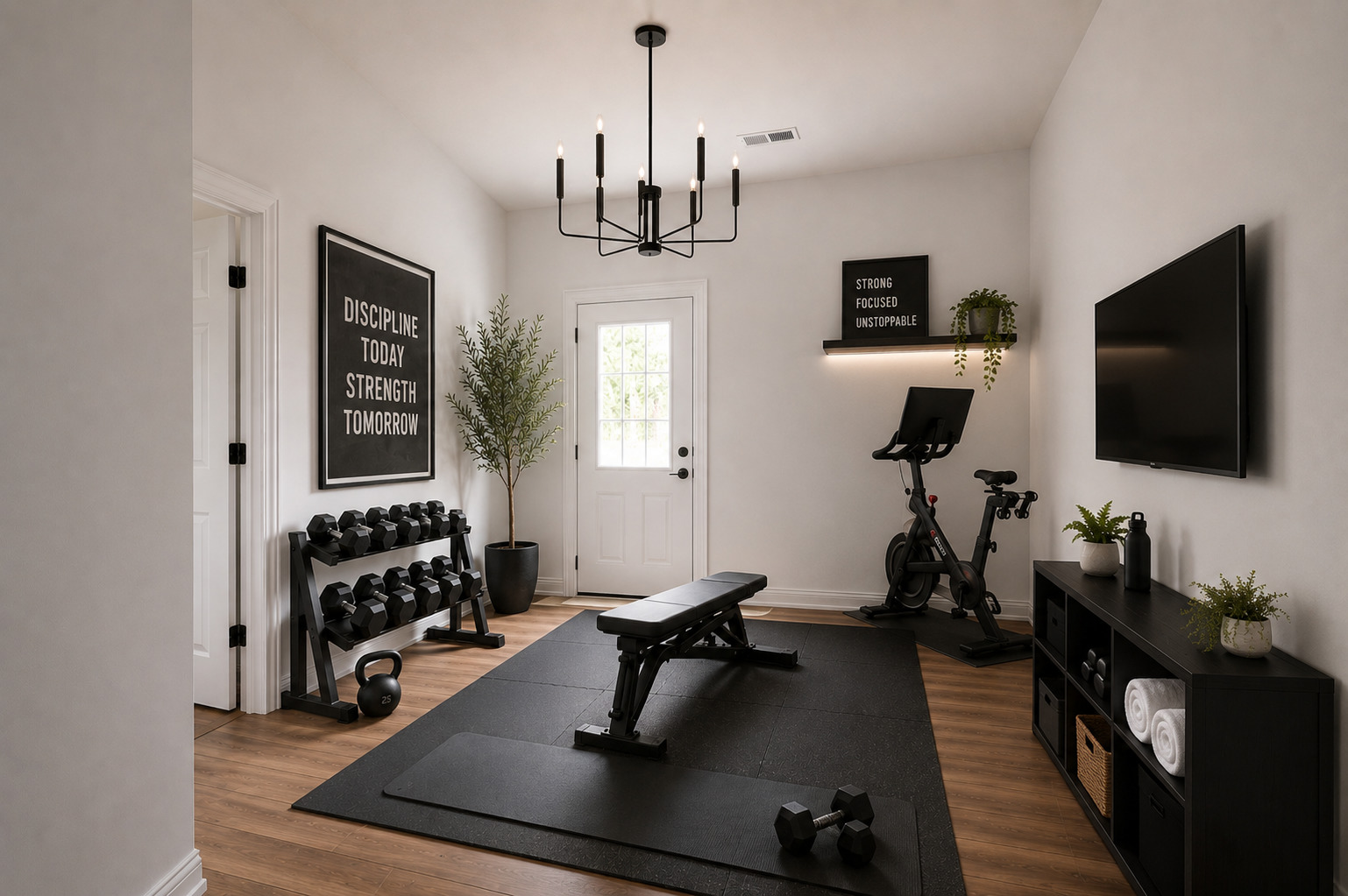 1170 McCarthy Road Lemont, IL 60439 - Photo 36 of 53 a room with gym equipment and a flat screen tv