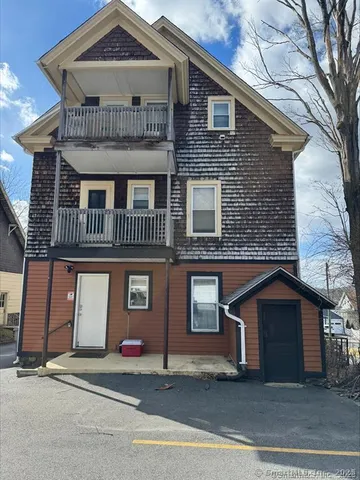 a front view of residential houses