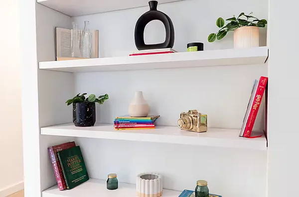 a dining room with furniture