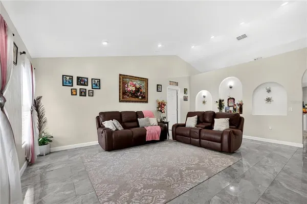 a living room with furniture