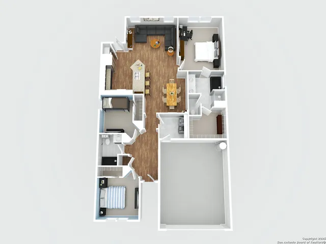 view of living room with furniture and wooden floor