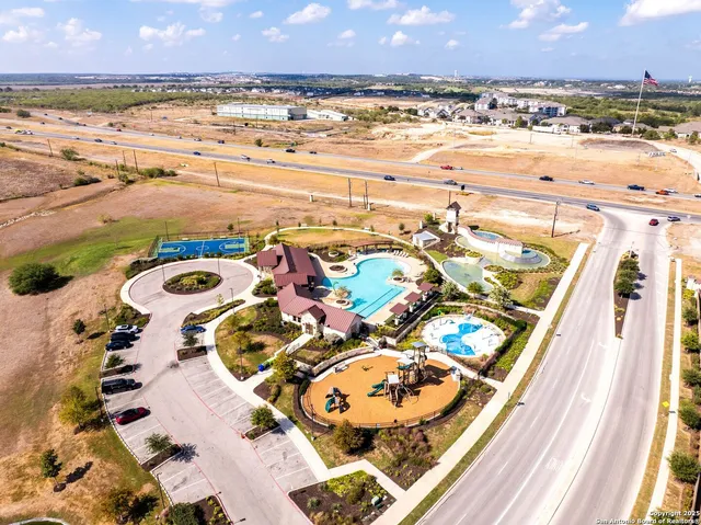 an aerial view of beach and ocean view