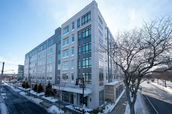 a front view of a building