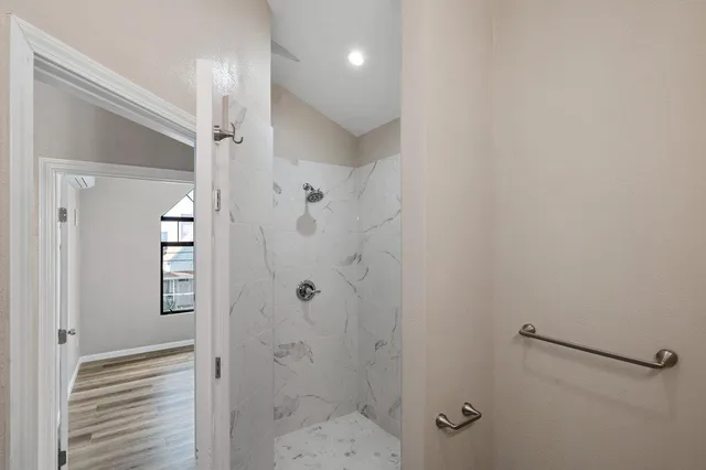 a bathroom with a shower