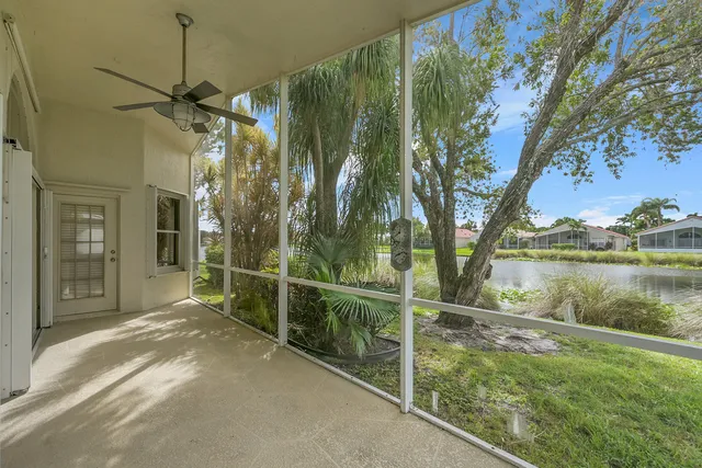 a lake view with a yard