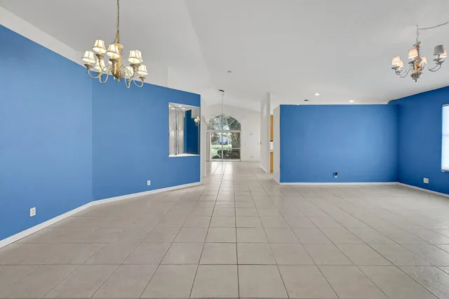 a view of livingroom with chandelier
