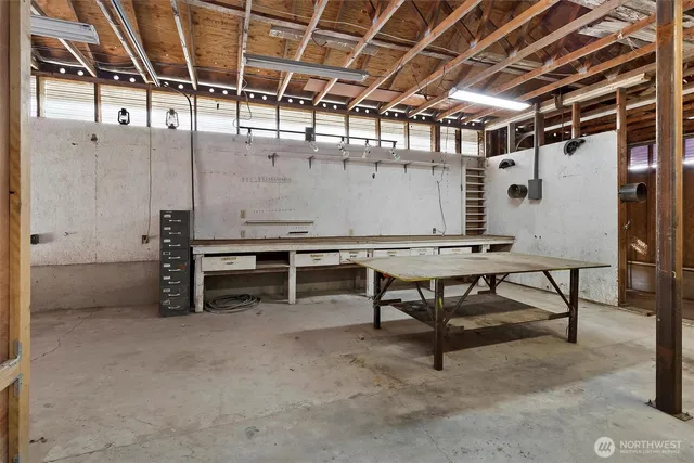 a view of a room with table