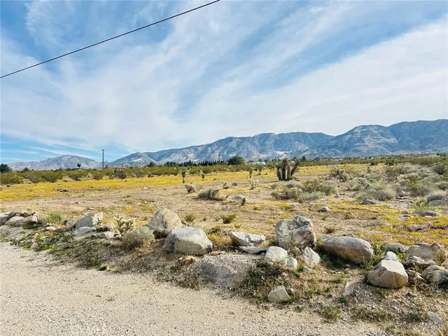 a view of an outdoor space and mountain view
