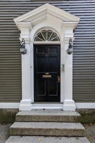 a front view of a house with a window