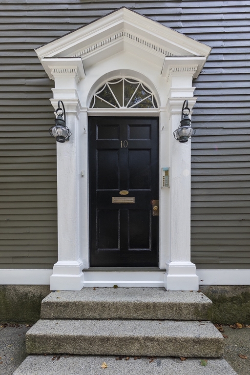 a front view of a house with a window